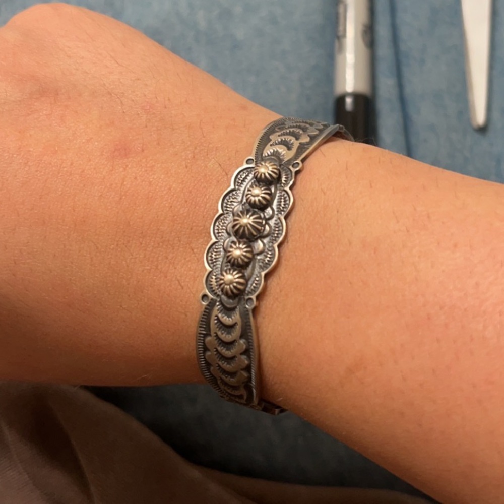stamped sterling silver cuff